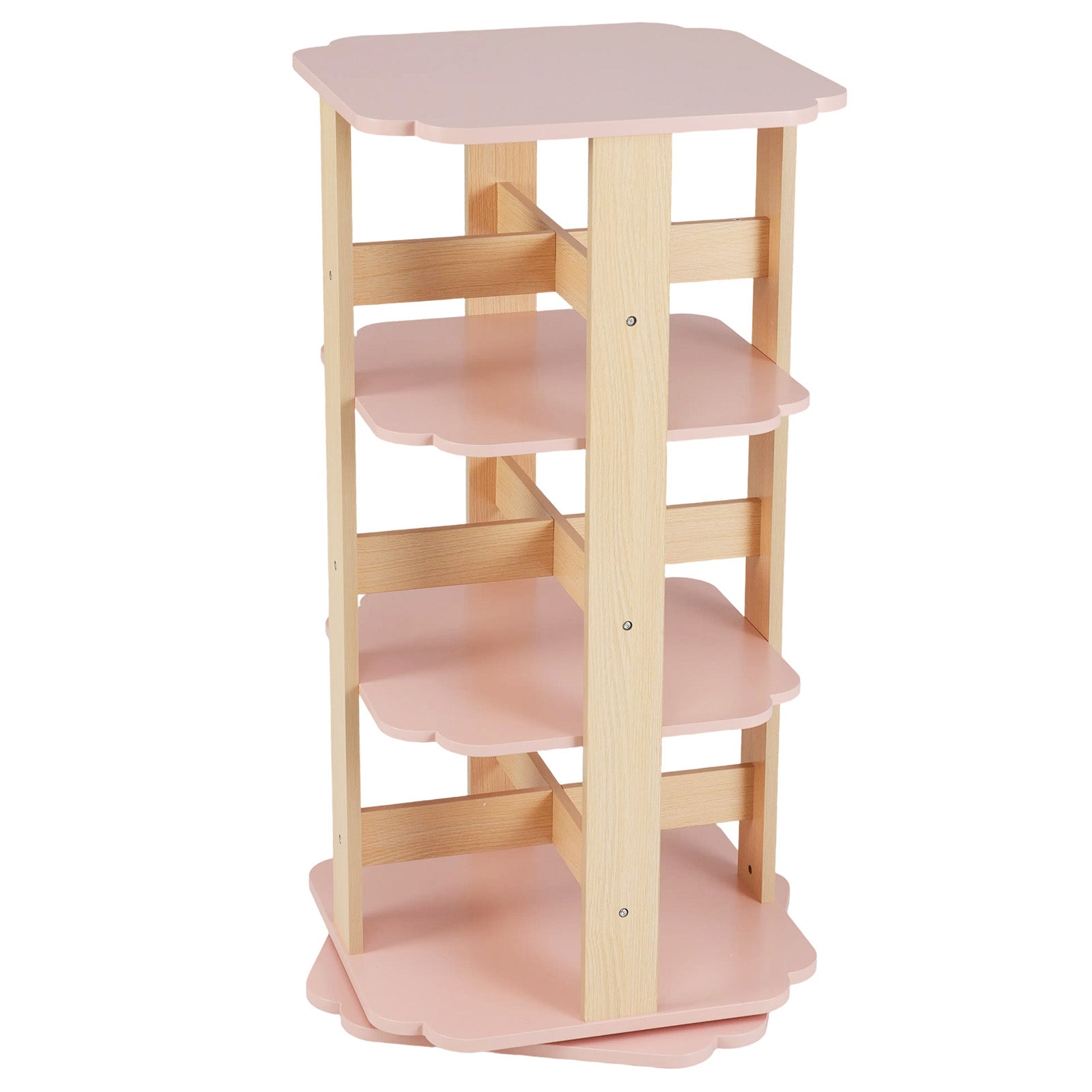 3-Tier Corner Toddler Book Rack, 12 Sectors, Pink Kids Storage Pink at Gallery Canada