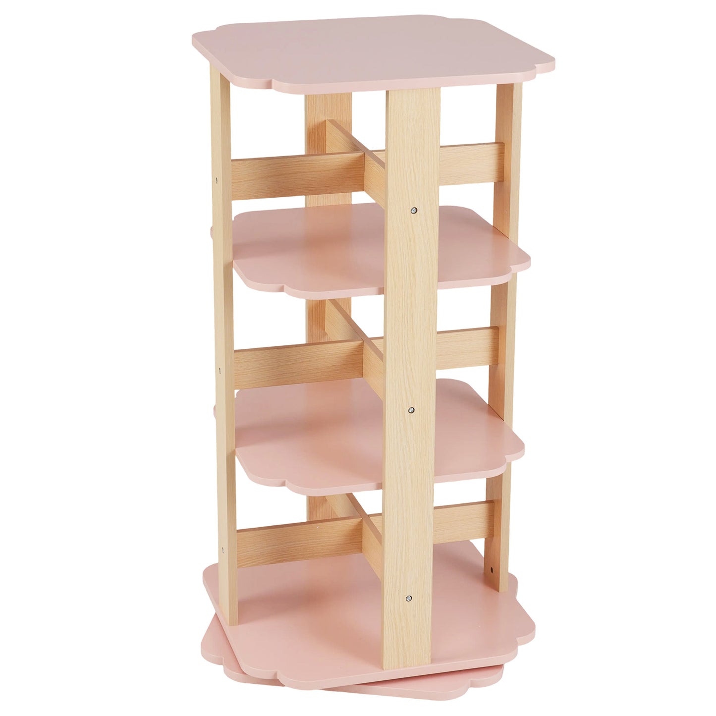 3-Tier Corner Toddler Book Rack, 12 Sectors, Pink Kids Storage Pink at Gallery Canada