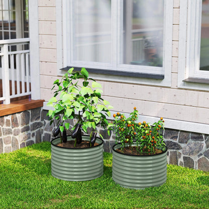 Set Of 2 Metal Raised Garden Beds, Easy To Assemble, Green Galvanized Planter Boxes at Gallery Canada