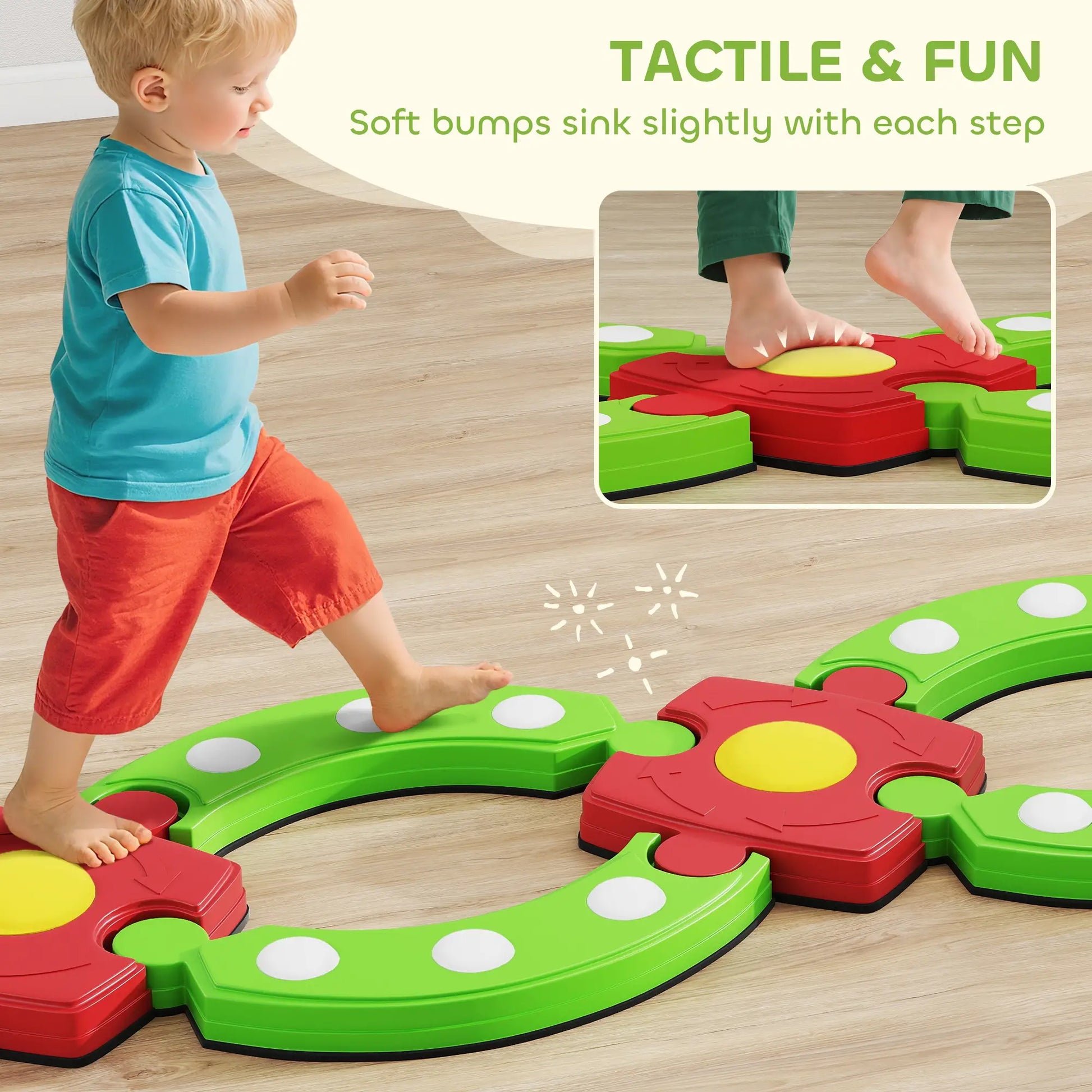 Kids Balance Beam Stepping Stones, Non-Slip, 3-8 Years, Green Kids Gym & Playmats at Gallery Canada