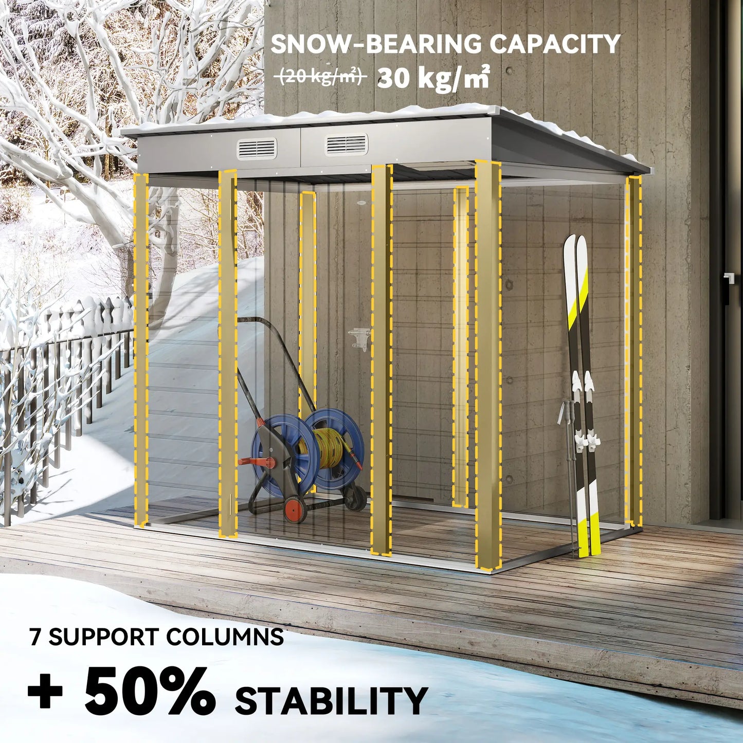 6 x 4FT Galvanized Garden Storage Shed, Metal Outdoor Shed, Light Grey Sheds at Gallery Canada