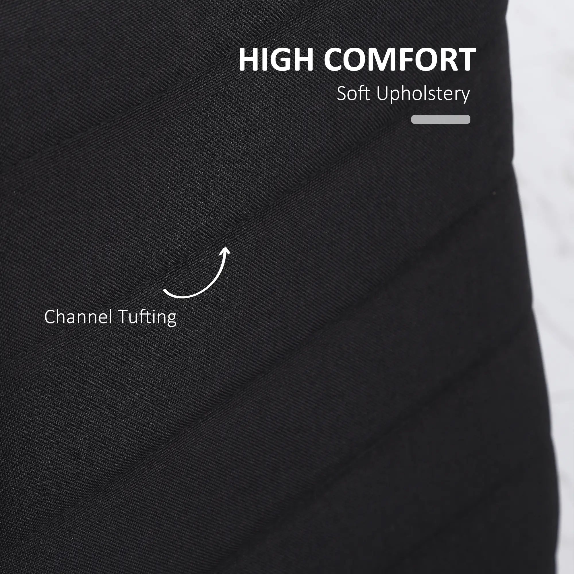 High Back Dining Chairs, Upholstered Linen Fabric, Metal Legs, Set of 4, Black Bar Stools at Gallery Canada