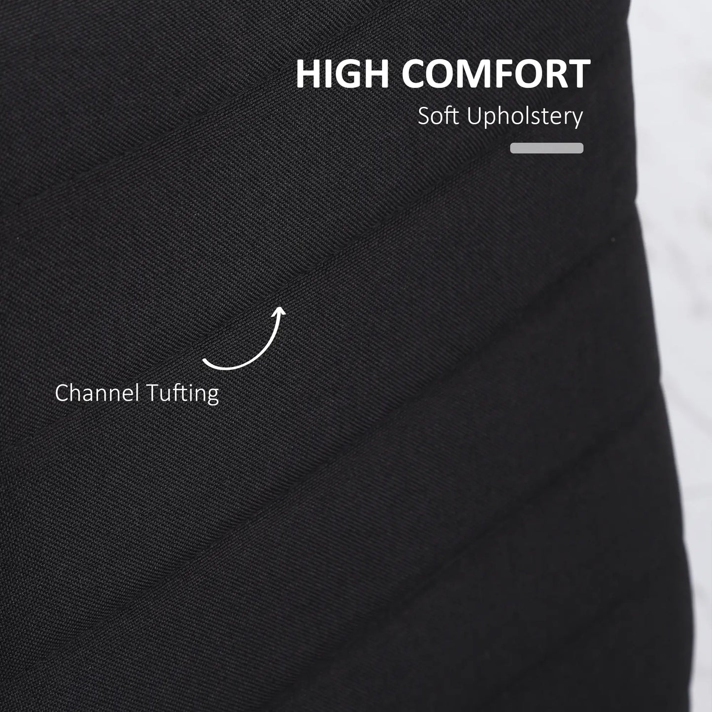 High Back Dining Chairs, Upholstered Linen Fabric, Metal Legs, Set of 4, Black Bar Stools at Gallery Canada