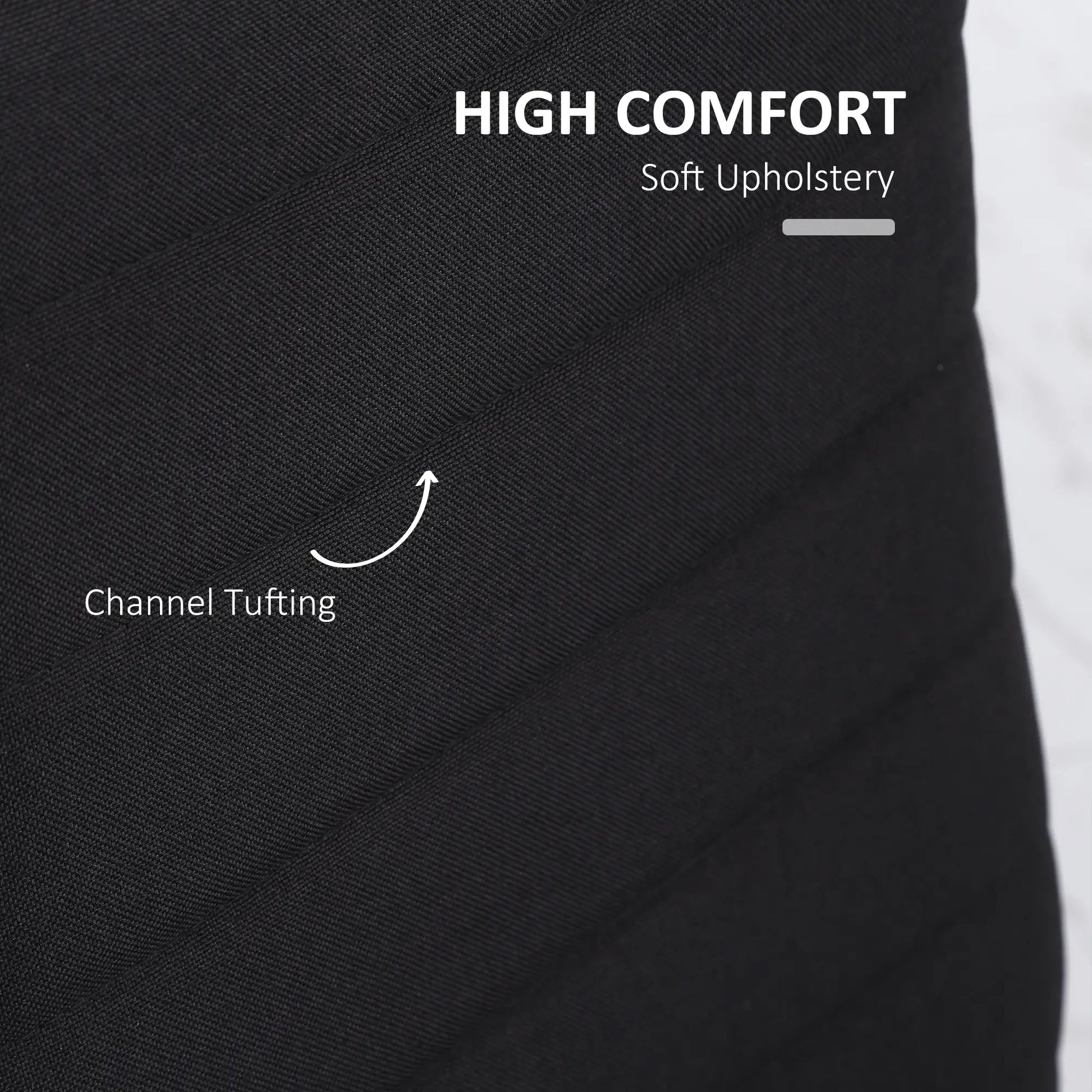 High Back Dining Chairs, Upholstered Linen Fabric, Metal Legs, Set of 4, Black Bar Stools at Gallery Canada