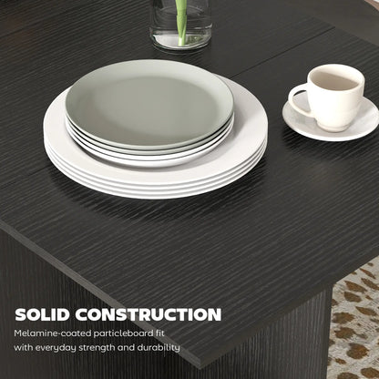 Folding Drop Leaf Kitchen Table with Drawer and Shelves, Black Dining Tables at Gallery Canada