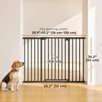 Barrière pour bébé et animal 3 extensions, fermeture automatique, 36"H, noir