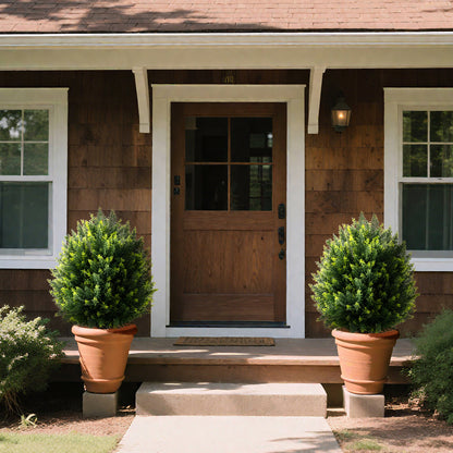 24 Inches Artificial Cypress Topiary Ball Tree Set with Ground Spike, Green Faux Plants at Gallery Canada