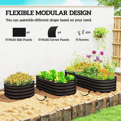 4.9 x 2 x 1ft Galvanized Raised Garden Bed Kit, Metal Planter Box, Black Galvanized Planter Boxes at Gallery Canada