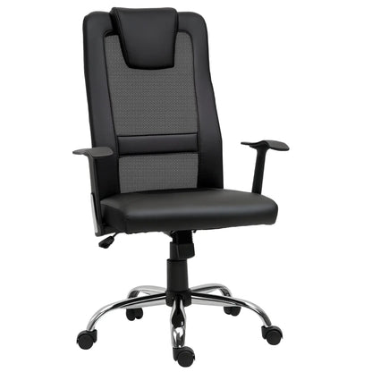 Ergonomic Office Chair, Thick Padded Headrest, Mesh Desk Chair, Tilt Function, Armrest, Black Task Chairs Black at Gallery Canada
