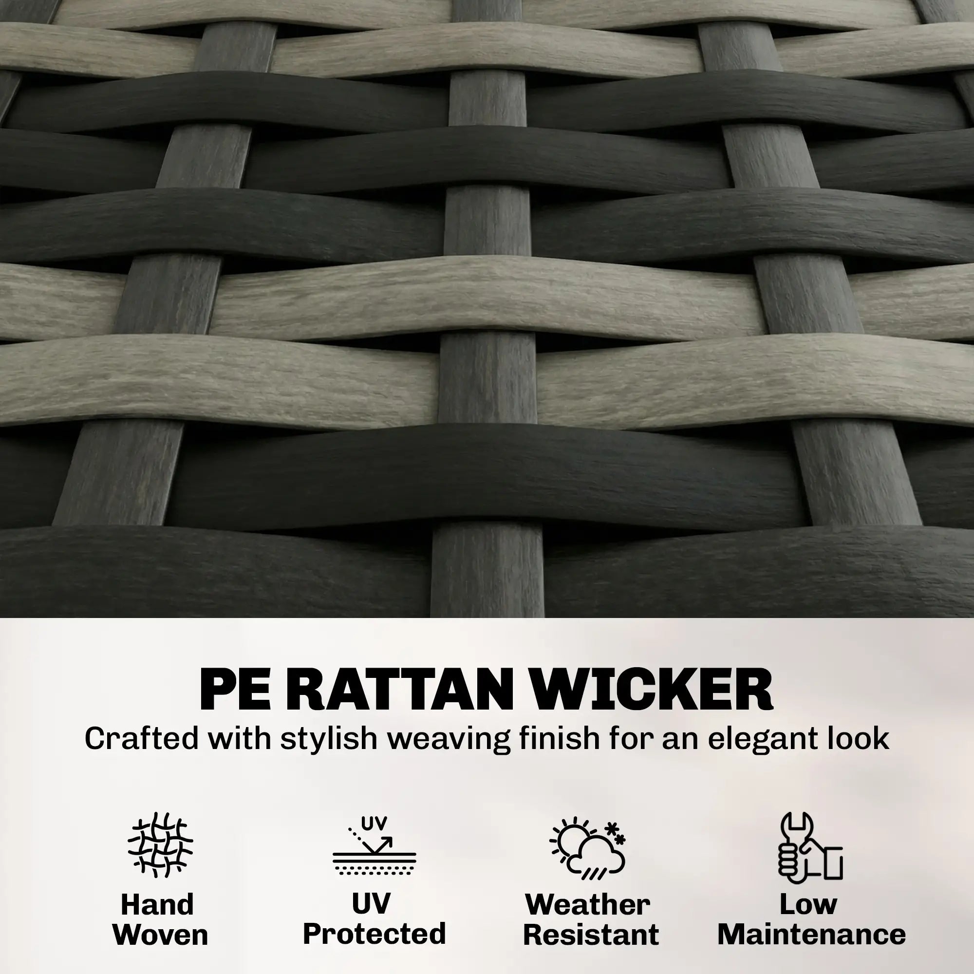 4 Piece Wicker Patio Furniture Set, Loveseat, Chairs, Table, Dark Grey Patio Furniture Sets at Gallery Canada
