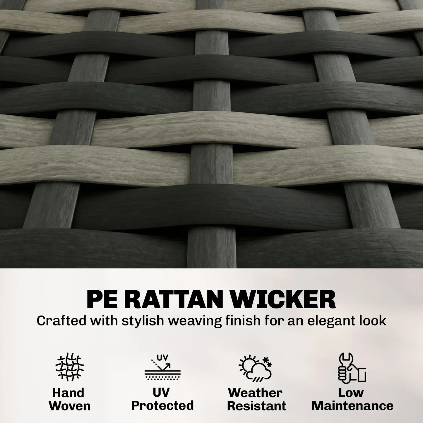 4 Piece Wicker Patio Furniture Set, Loveseat, Chairs, Table, Dark Grey Patio Furniture Sets at Gallery Canada