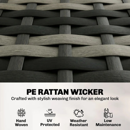 4 Piece Wicker Patio Furniture Set, Loveseat, Chairs, Table, Dark Grey Patio Furniture Sets at Gallery Canada