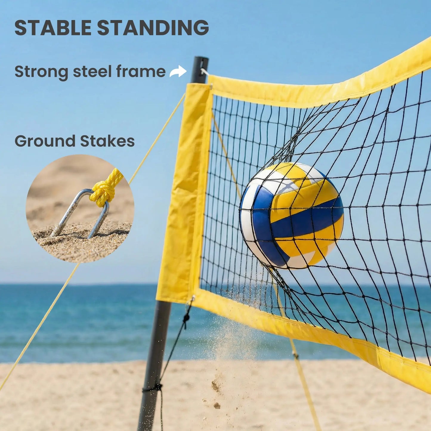 Portable Volleyball Net Set, Adjustable Height Steel Poles, Boundary Line, Carrying Bag Badminton at Gallery Canada