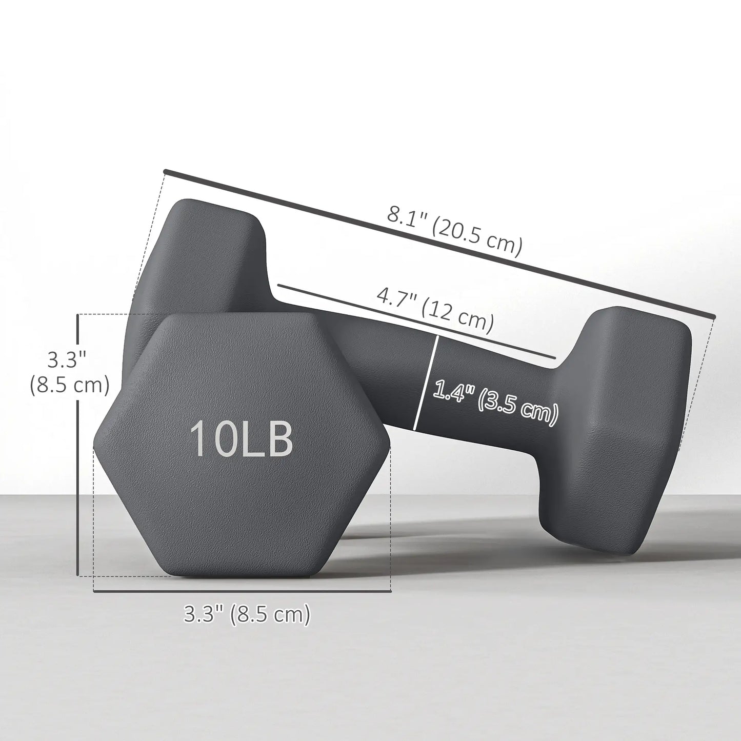 Hexagonal Dumbbells, 10LBS Set of 2, Non-Slip Grip Dumbbells & Barbells at Gallery Canada