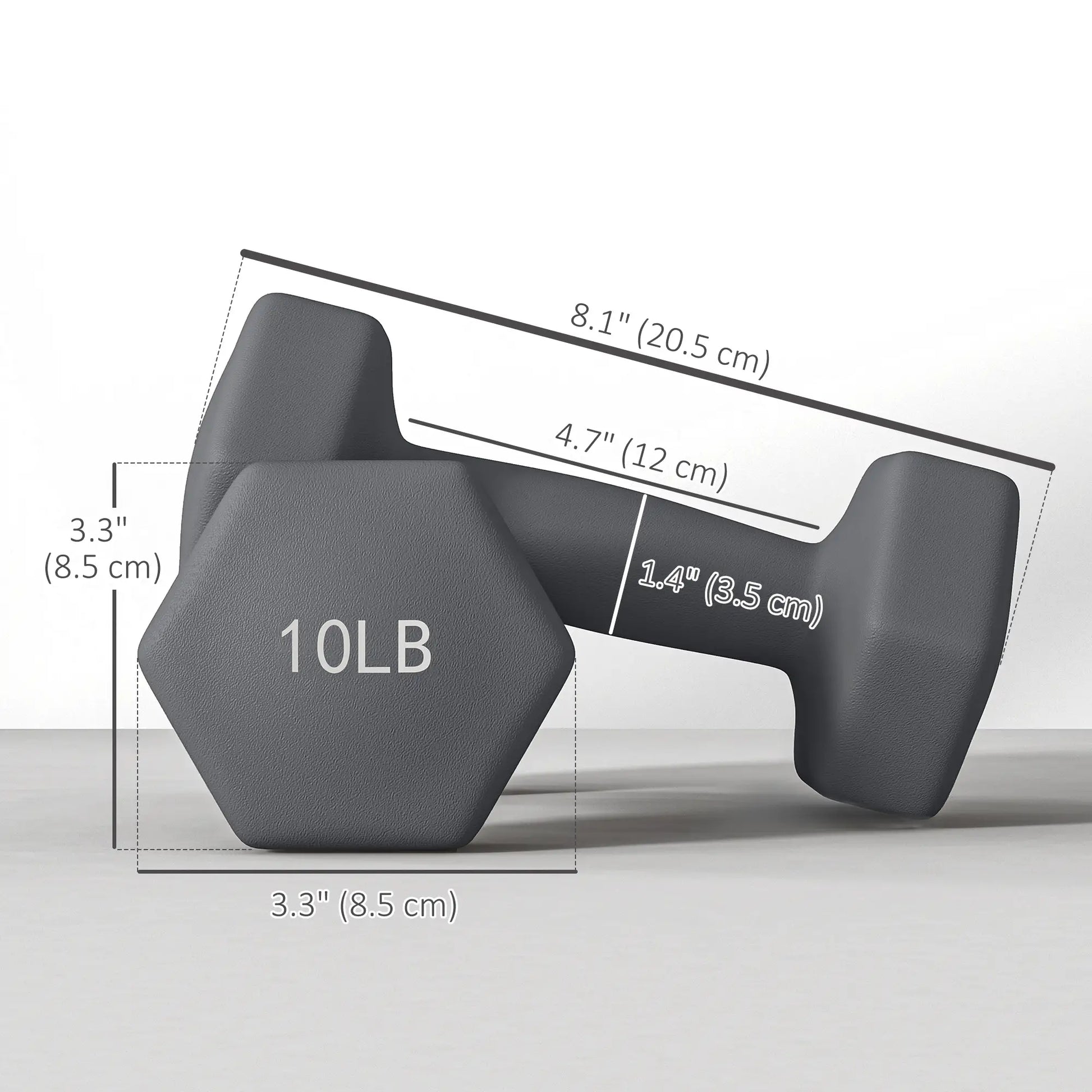 Hexagonal Dumbbells, 10LBS Set of 2, Non-Slip Grip Dumbbells & Barbells at Gallery Canada