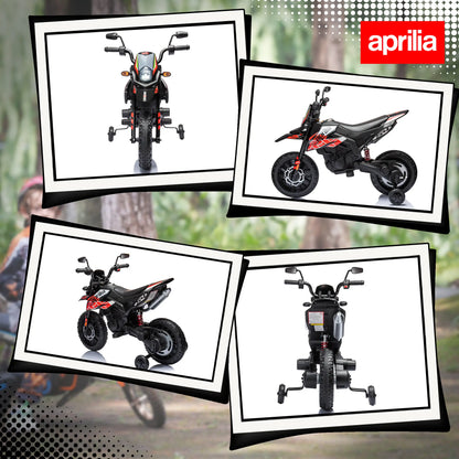 12V Kids Electric Motorcycle, Battery Powered Dirt Bike with Training Wheels, Red Electric Ride On Toys at Gallery Canada