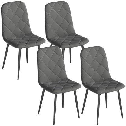 Upholstered Dining Chairs Set of 4, Steel Legs, Modern Kitchen Chairs, Grey Bar Stools at Gallery Canada