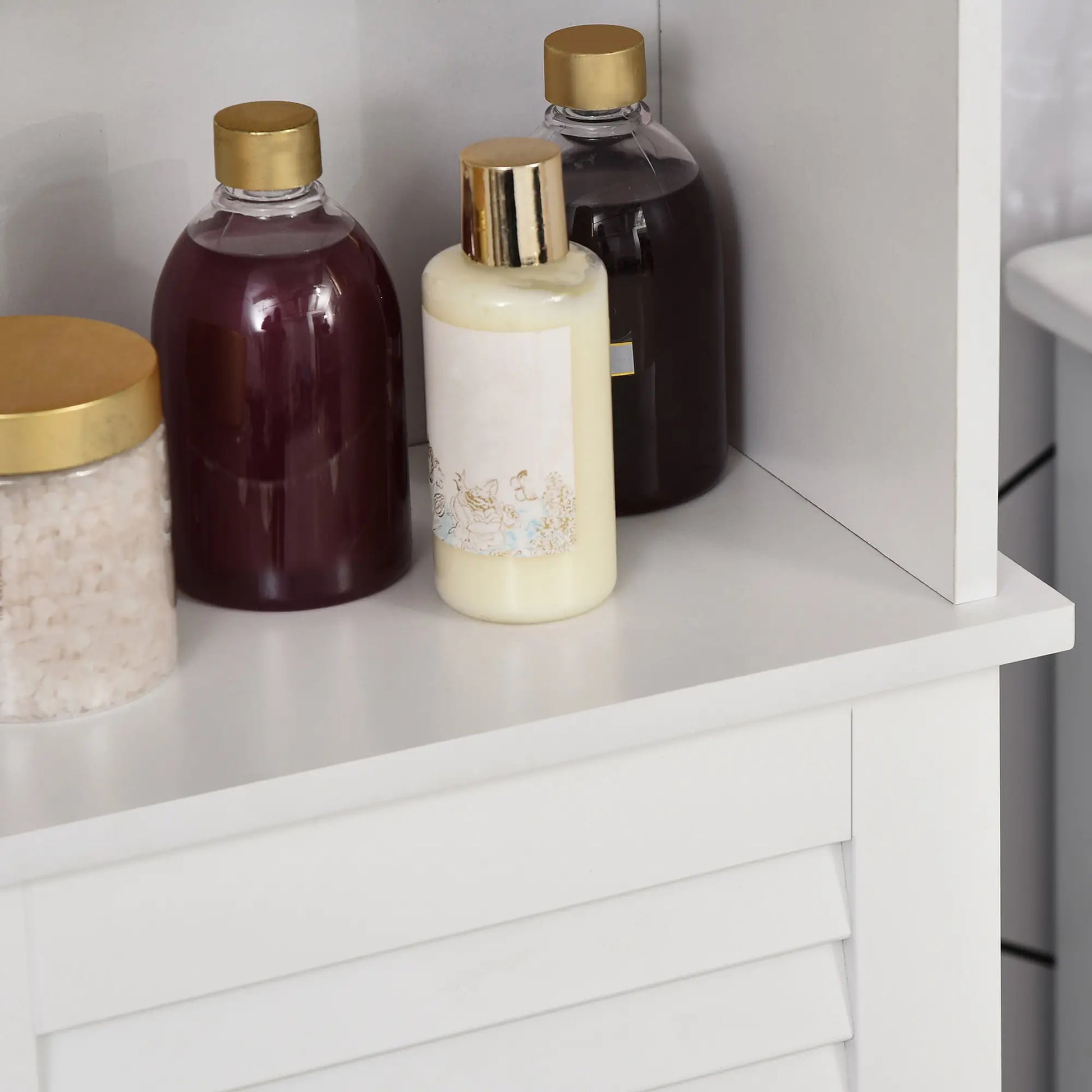 Tall Bathroom Storage Cabinet, 3-Tier Adjustable Shelf, White Bathroom Cabinets at Gallery Canada