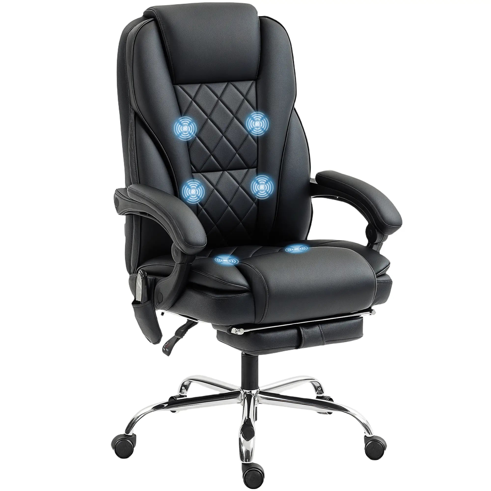 Massage Office Chair, Reclining Computer Chair, Adjustable Height, Footrest, Black Massage Chairs at Gallery Canada