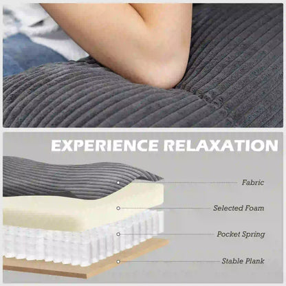 U Shape Couch with Double Chaise, Modern 4 Seater Sofa, Dark Grey 3-Seater Sofas at Gallery Canada