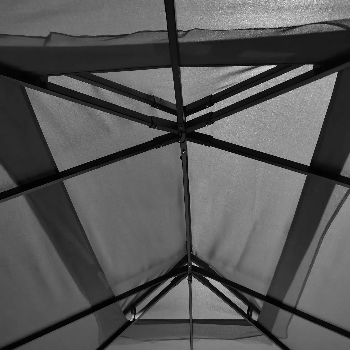 13' x 10' Patio Gazebo, Double Roof Canopy Shelter with Netting, Dark Grey Gazebos at Gallery Canada