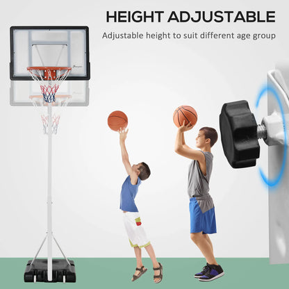 Portable Basketball Hoop, 7ft-8.5ft Adjustable with Wheels, 32.3" Backboard Basketball at Gallery Canada