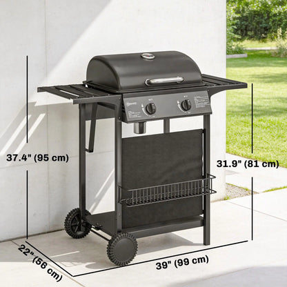 2-Burner Propane Gas Grill, 18000 BTU, Black Propane Gas Grills at Gallery Canada