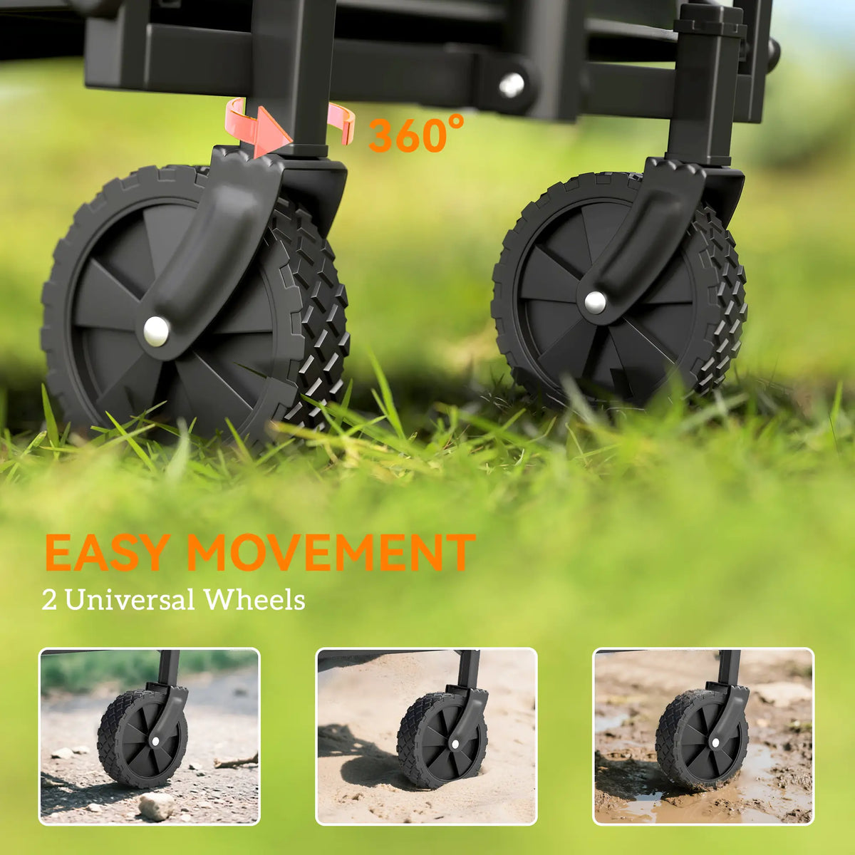 Small Collapsible Garden Cart, Heavy Duty, Universal Wheels, Adjustable Handle, Black Folding Garden Carts at Gallery Canada