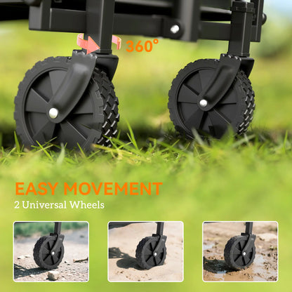 Small Collapsible Garden Cart, Heavy Duty, Universal Wheels, Adjustable Handle, Black Folding Garden Carts at Gallery Canada
