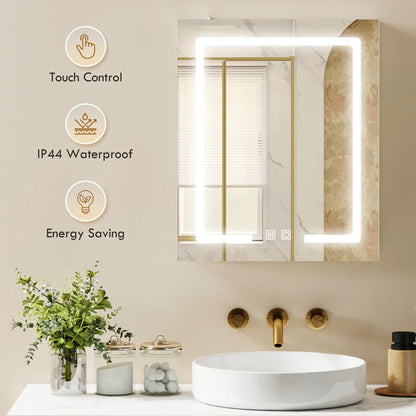 Medicine Cabinet With Lights, Demister Pad, Adjustable Shelves, White Mirror Medicine Cabinets at Gallery Canada