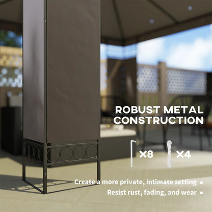 10 x 10 FT Canopy Gazebo, Double Roof, Screen Panels, Metal Frame, Khaki Gazebos at Gallery Canada