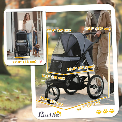 3 Big Wheels Pet Stroller, Small Medium Dogs, Cats, Folding Carrier, Adjustable Canopy, Black Dog Bike Trailers & Strollers at Gallery Canada