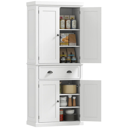 Kitchen Cabinet With 2 Drawers, MDF Board, White Kitchen Pantry Cabinets White at Gallery Canada