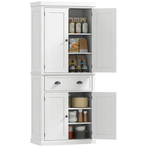 Kitchen Cabinet With 2 Drawers, MDF Board, White