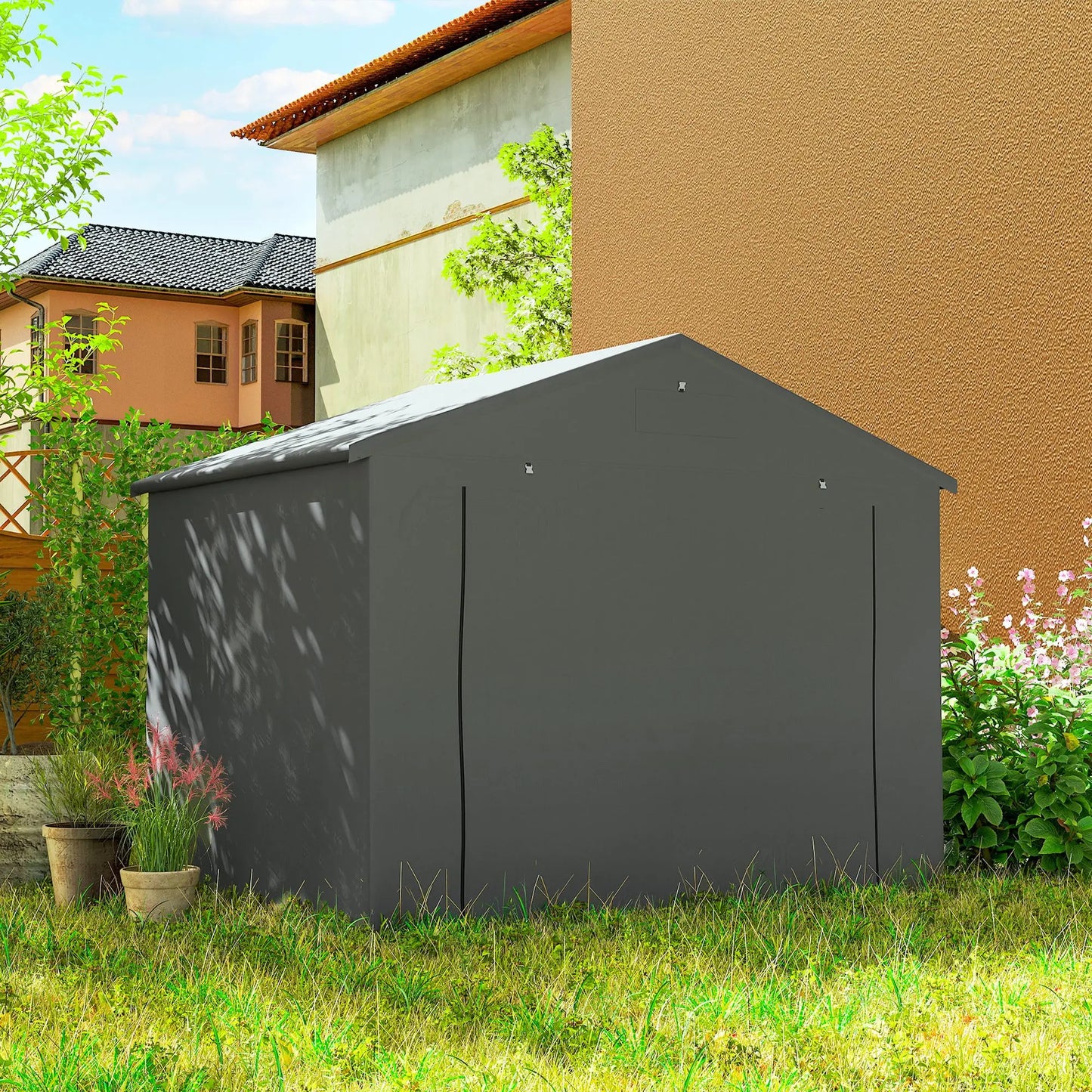 8' x 6' Portable Shed, Waterproof Bike Tent, Dark Grey Sheds at Gallery Canada