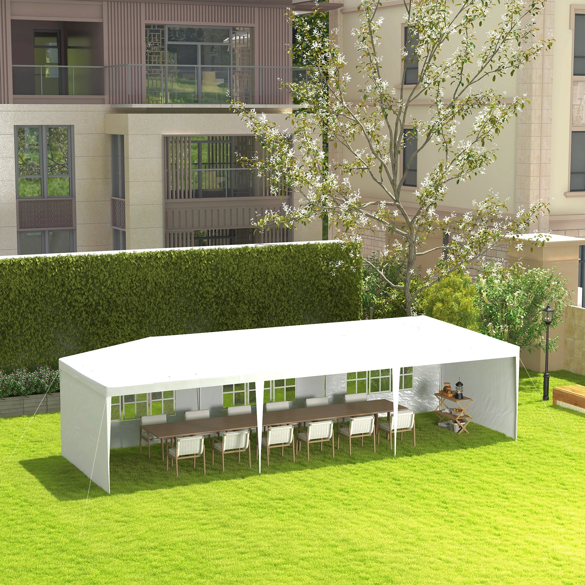 10' x 29' Party Tent, Canopy with Sidewalls, Transparent Windows, White Canopy Tents at Gallery Canada