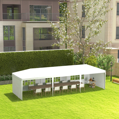 10' x 29' Party Tent, Canopy with Sidewalls, Transparent Windows, White Canopy Tents at Gallery Canada