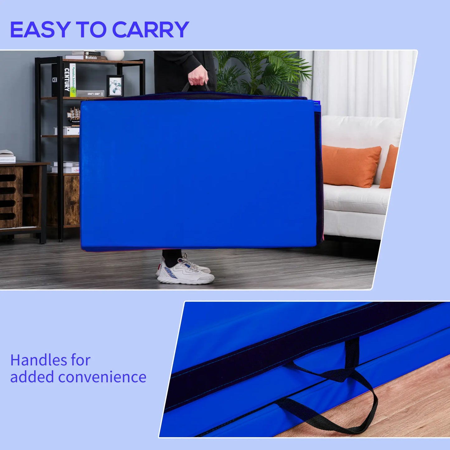 4'x10'x2'' Folding Gymnastics Mat, Exercise Mat, Dark Blue Gymnastics Mats at Gallery Canada