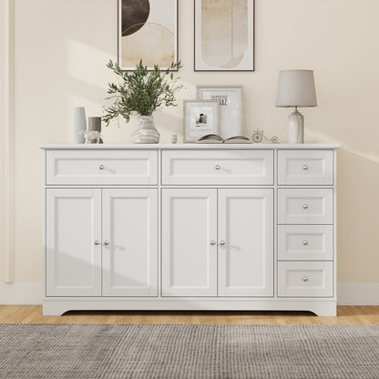 Buffet Sideboard 59" Modern Coffee Bar Station Console Table, White Console Tables at Gallery Canada