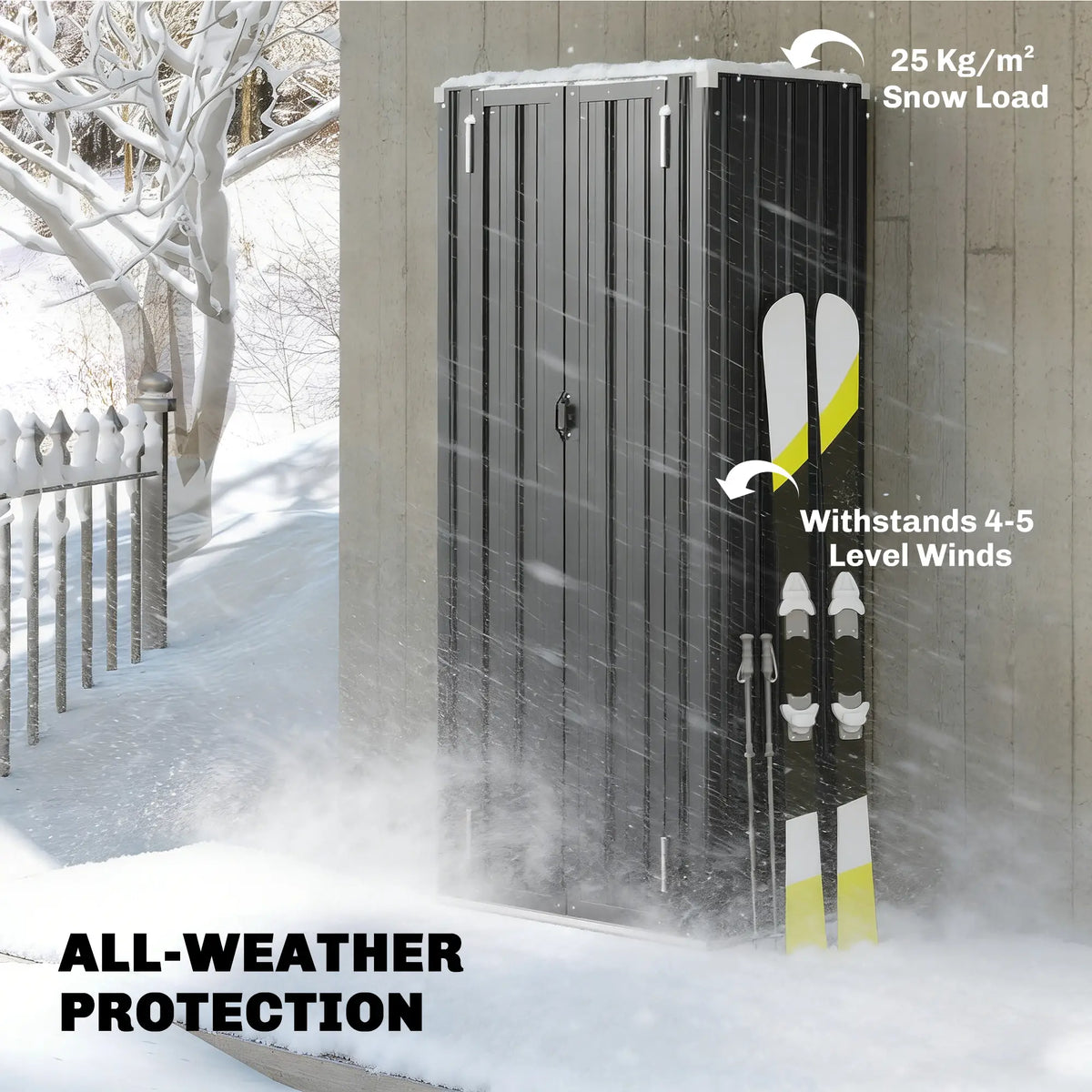 Outdoor Storage Shed, Adjustable Shelves, Metal Garden Shed, Double Doors Sheds at Gallery Canada