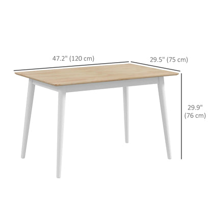 47" x 30" Dining Table, Farmhouse Dining Room Table with Pine Wood Frame and Angled Legs, Natural Bar Tables & Dining Tables at Gallery Canada