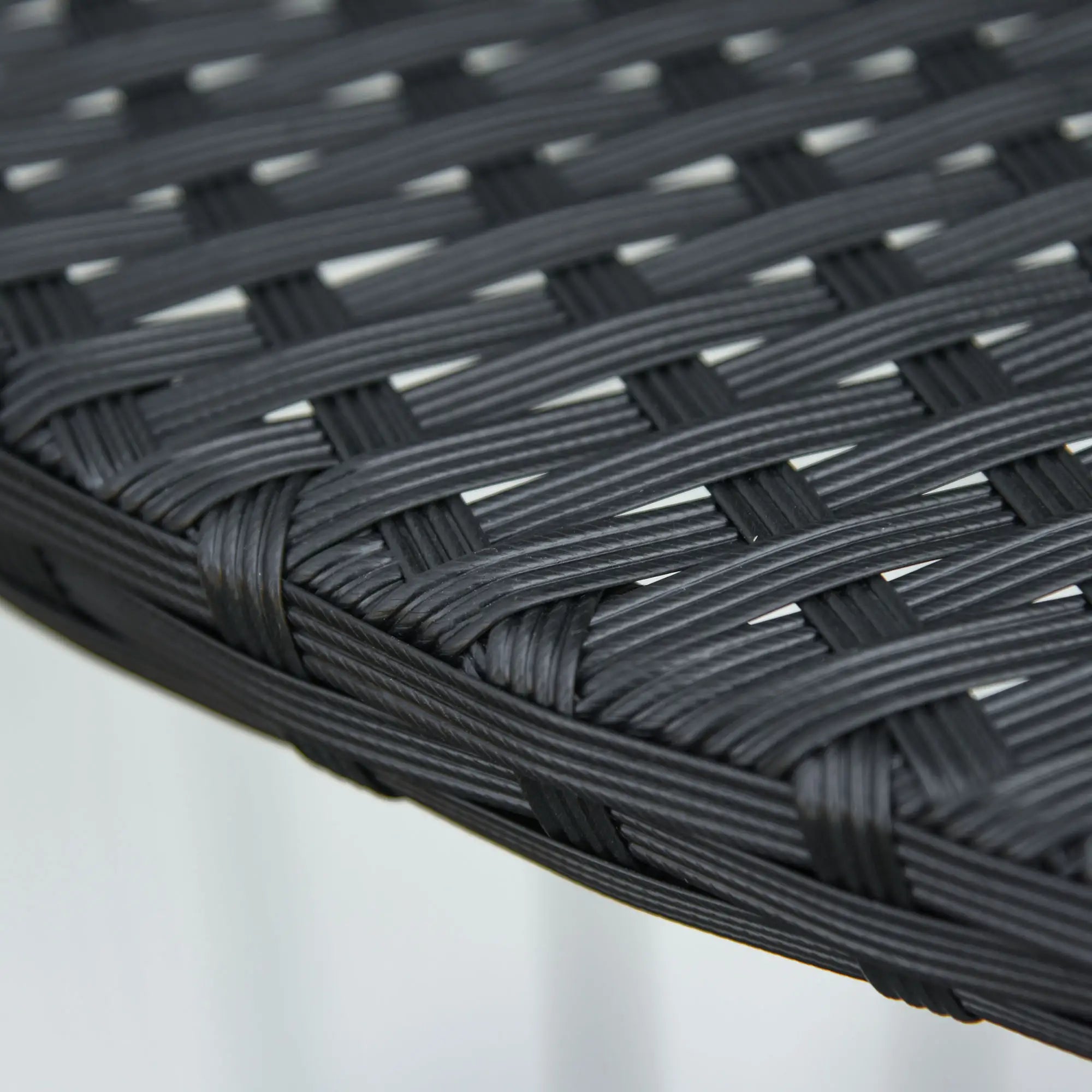 Half Round Side Table, PE Rattan Coffee Table, Black Patio Side Tables at Gallery Canada
