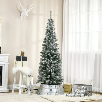 6ft Flocked Pencil Christmas Tree, Realistic Branch Tips, Green Pencil Christmas Trees at Gallery Canada