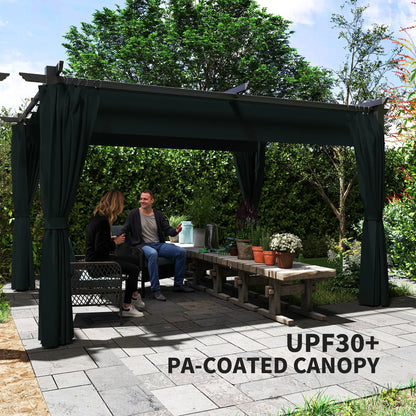 10' x 13' Pergola, Retractable Canopy, UPF30+ Sun Shade, Garden, Backyard Pergolas at Gallery Canada