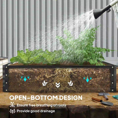 4' x 4' x 1' Galvanized Steel Raised Garden Bed, Grey Galvanized Planter Boxes at Gallery Canada