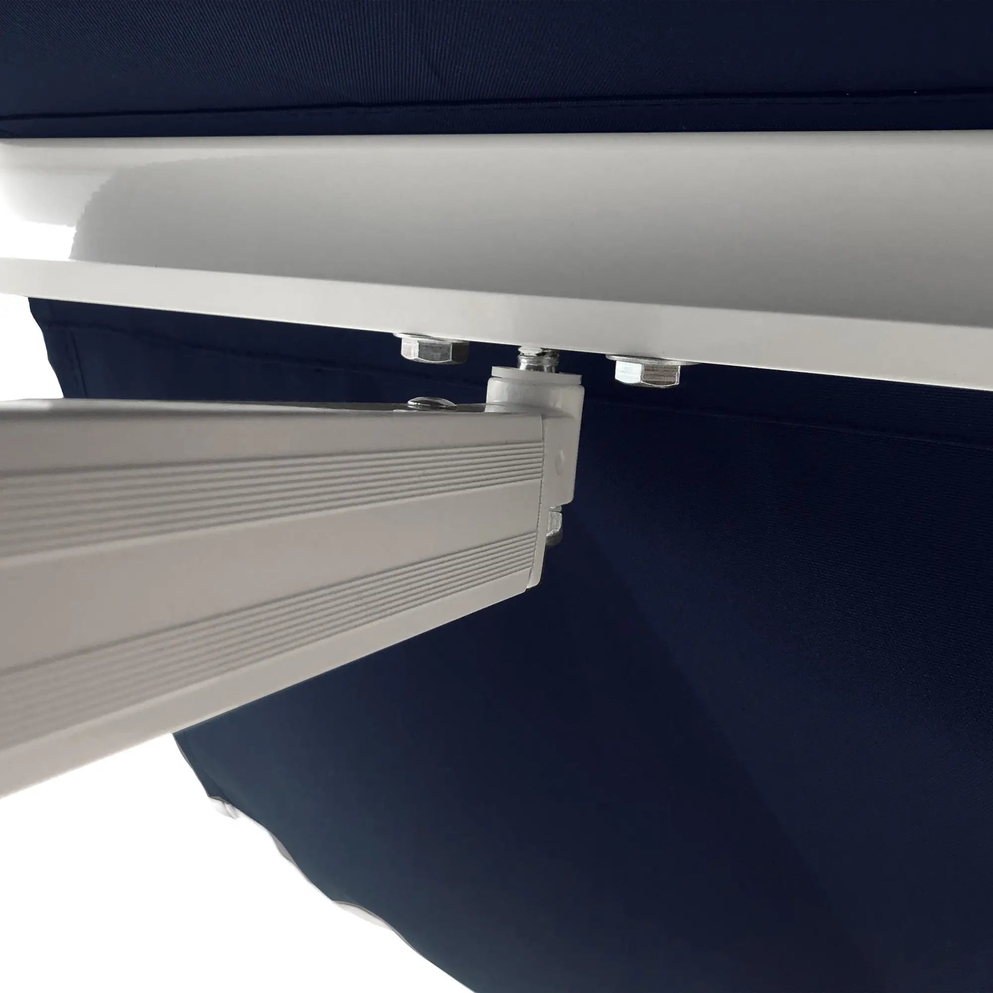 10' x 8' Retractable Awning, Sun Shade Canopy, Aluminum Frame, UV Protection, Blue Deck Awnings at Gallery Canada