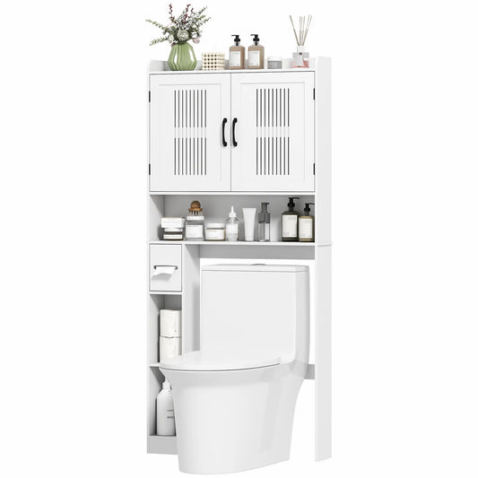 Over Toilet Storage Cabinet, Adjustable Shelf, Toilet Paper Holder Bathroom Cabinets White at Gallery Canada