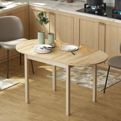 Solid Wood Drop Leaf Kitchen Table, Folding Dining Table, Natural Bar Tables & Dining Tables at Gallery Canada