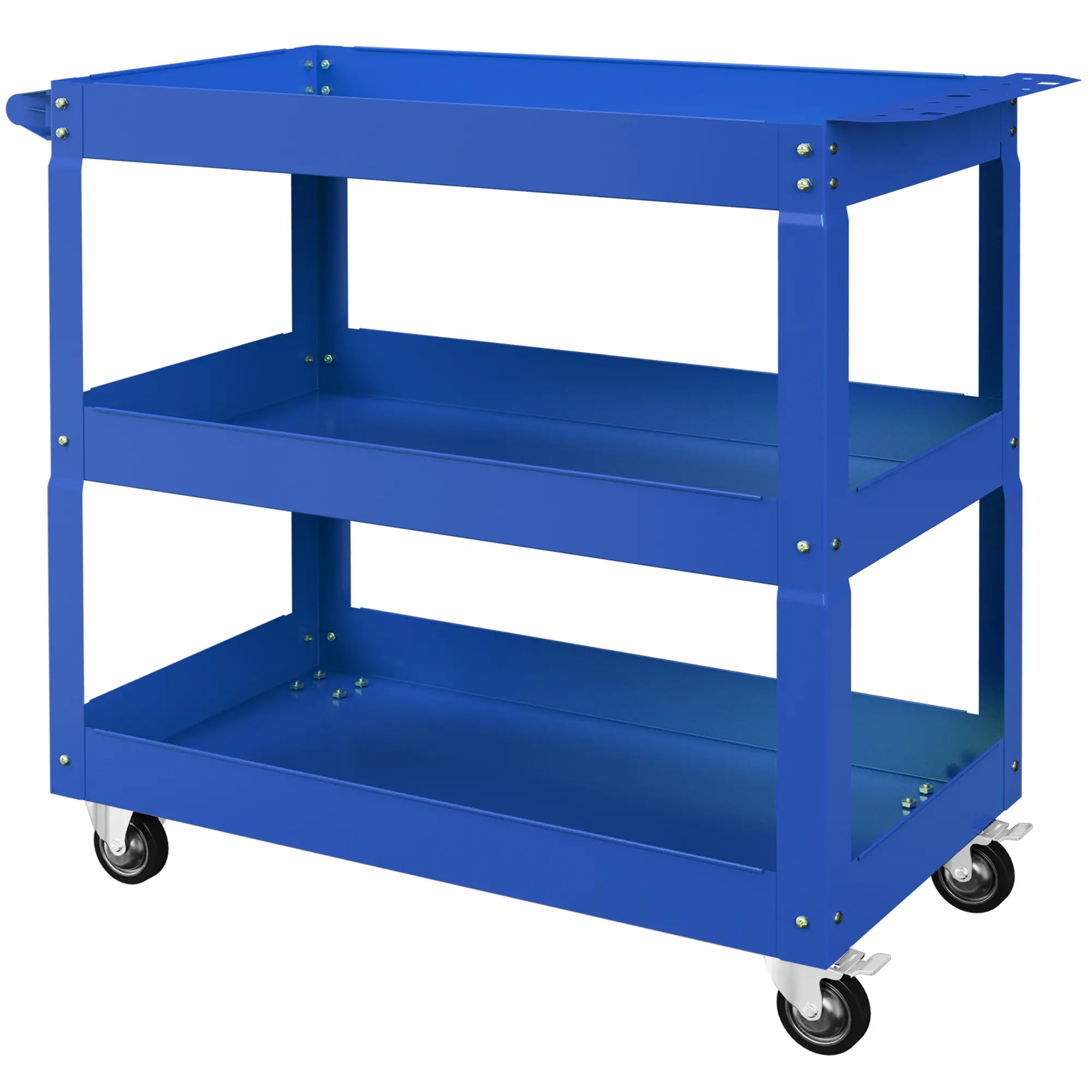3 Tier Rolling Tool Cart, 330 LBS Heavy Duty Utility Cart, Blue Tool Organizers Blue at Gallery Canada