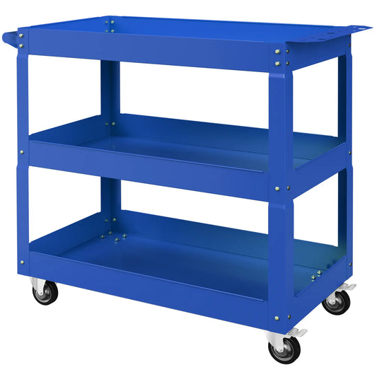 3 Tier Rolling Tool Cart, 330 LBS Heavy Duty Utility Cart, Blue Tool Organizers Blue at Gallery Canada